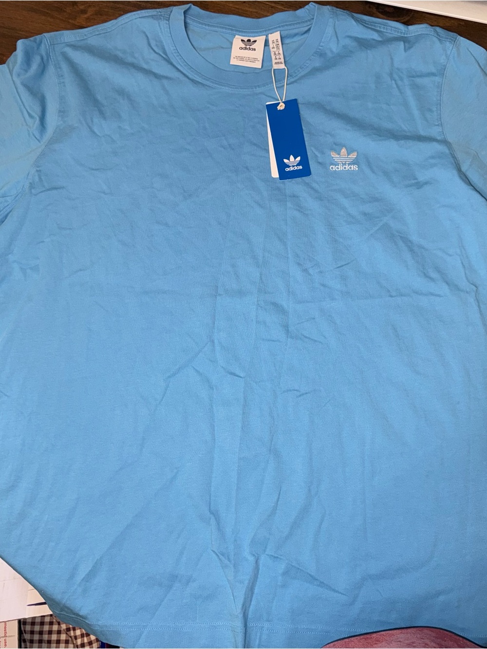 Men’s adidas Light Blue Trefoil Short Sleeve Tee